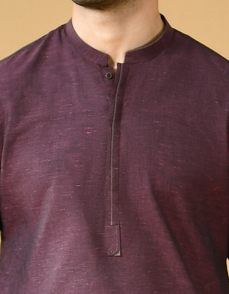 MAROON BLENDED KAMEEZ SHALWAR | JJKS-US-43142/A22/JJ8186-CL - Image 2