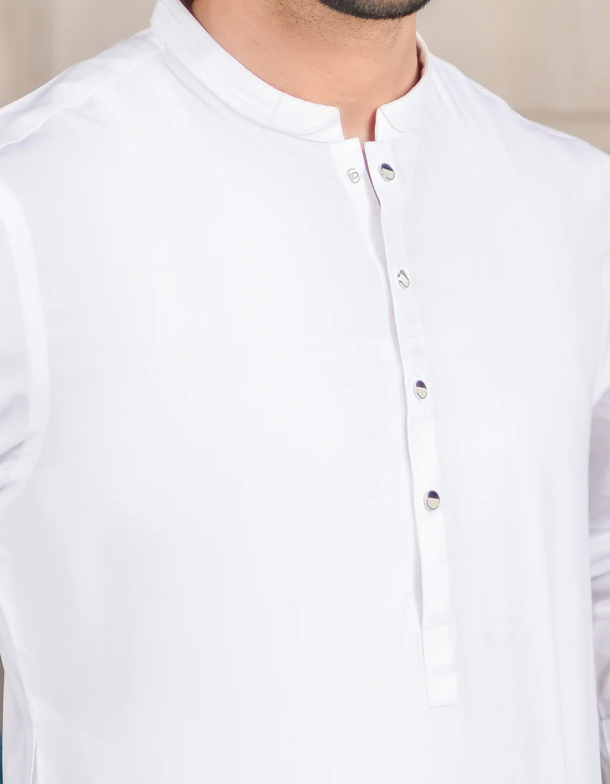 WHITE BLENDED KAMEEZ SHALWAR | JJKS-US-43151/A22/JJ8189-CL - Image 2