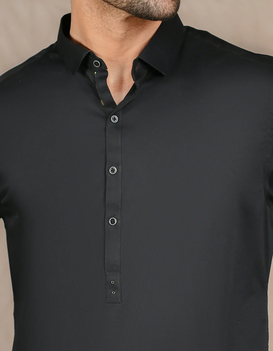 BLACK COTTON KAMEEZ SHALWAR | JJKS-US-43152/A22/JJ7544-CL - Image 2