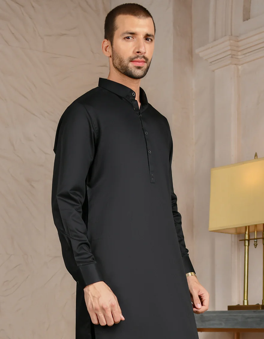 BLACK COTTON KAMEEZ SHALWAR | JJKS-US-43152/A22/JJ7544-CL - Image 3