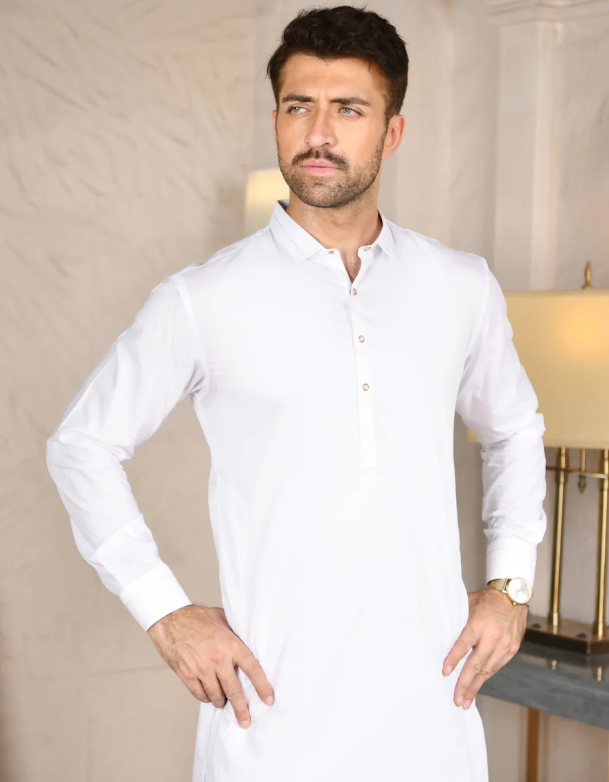 WHITE COTTON KAMEEZ SHALWAR | JJKS-US-43153/A22/JJ7544-CL - Image 3