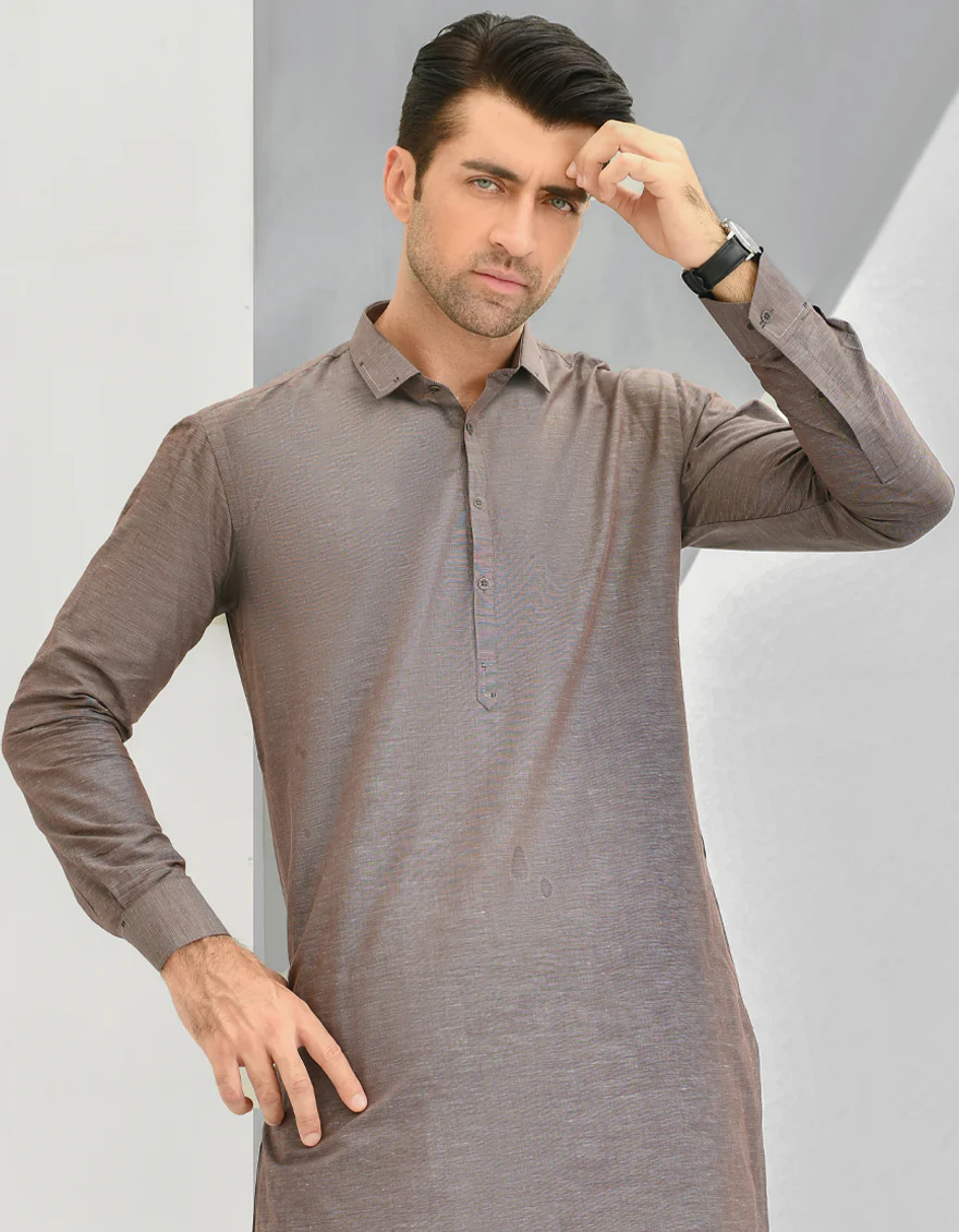BROWN BLENDED KAMEEZ SHALWAR | JJKS-US-43164/A22/JJ8186-CL - Image 3