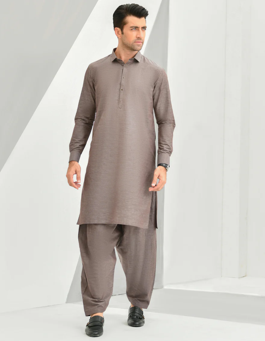 BROWN BLENDED KAMEEZ SHALWAR | JJKS-US-43164/A22/JJ8186-CL - Image 4