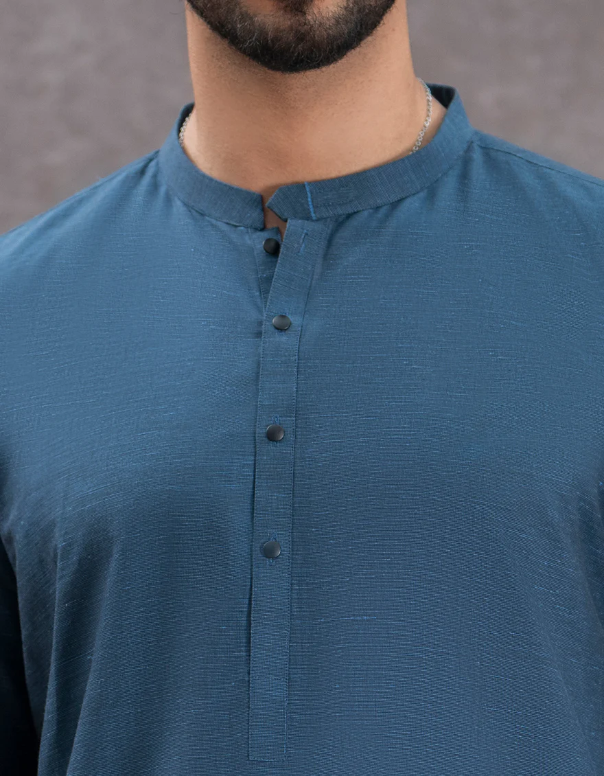 BLUE BLENDED KAMEEZ SHALWAR | JJKS-US-43174/A22/JJ8184-CL - Image 2