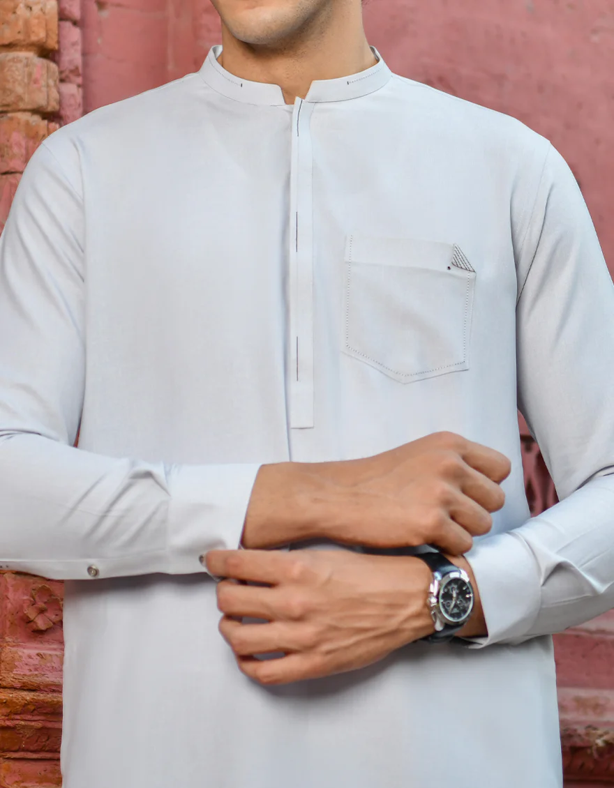 GREY BLENDED KAMEEZ SHALWAR | JJKS-US-43214/A23/JJ8834-CL - Image 2