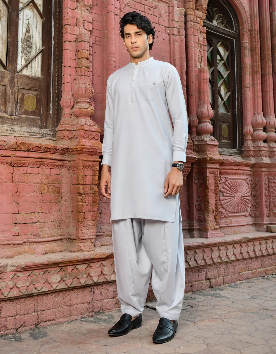 GREY BLENDED KAMEEZ SHALWAR | JJKS-US-43214/A23/JJ8834-CL - Image 4
