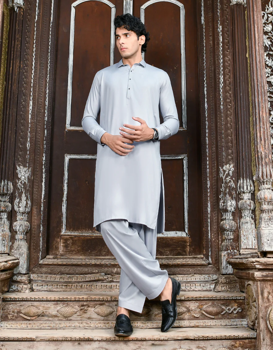 GREY BLENDED KAMEEZ SHALWAR | JJKS-US-43234/A23/JJ8821-CL - Image 4