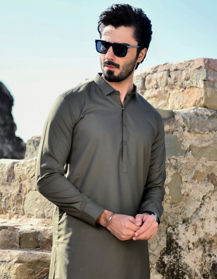 KAYE GREEN BLENDED KAMEEZ SHALWAR | JJKS-US-43236/A23/JJ8868-CL - Image 3