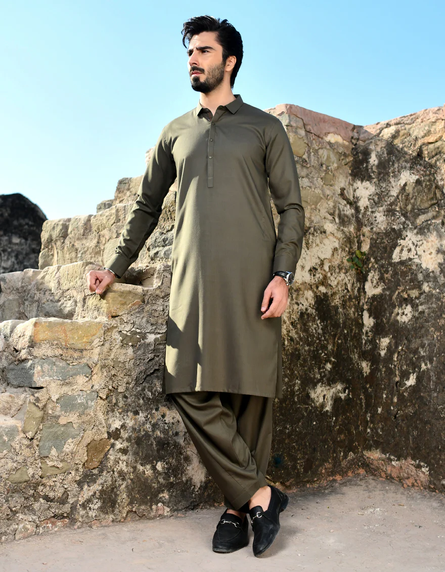 KAYE GREEN BLENDED KAMEEZ SHALWAR | JJKS-US-43236/A23/JJ8868-CL - Image 4