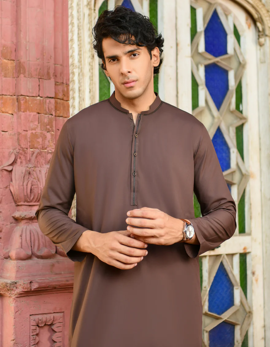 BROWN BLENDED KAMEEZ SHALWAR | JJKS-US-43251/A23/JJ8833-CL - Image 4