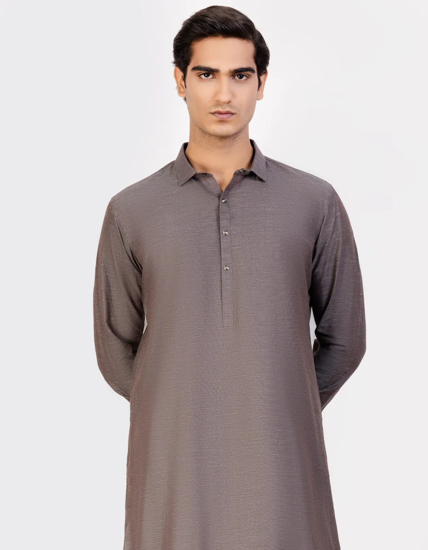 BROWN BLENDED KAMEEZ SHALWAR | JJKS-US-43258/A23/JJ8186-CL - Image 3