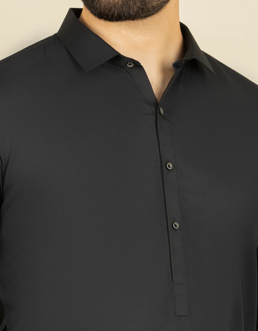 BLACK VISCOSE KAMEEZ SHALWAR | JJKS-US-44068/A22/JJ8346-PN - Image 2