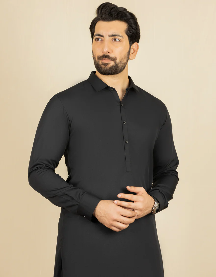 BLACK VISCOSE KAMEEZ SHALWAR | JJKS-US-44068/A22/JJ8346-PN - Image 3