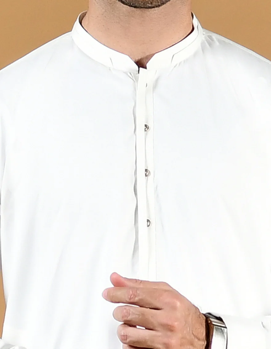 OFF WHITE COTTON KAMEEZ SHALWAR | JJKS-US-44097/A22/JJ8207-CL - Image 2
