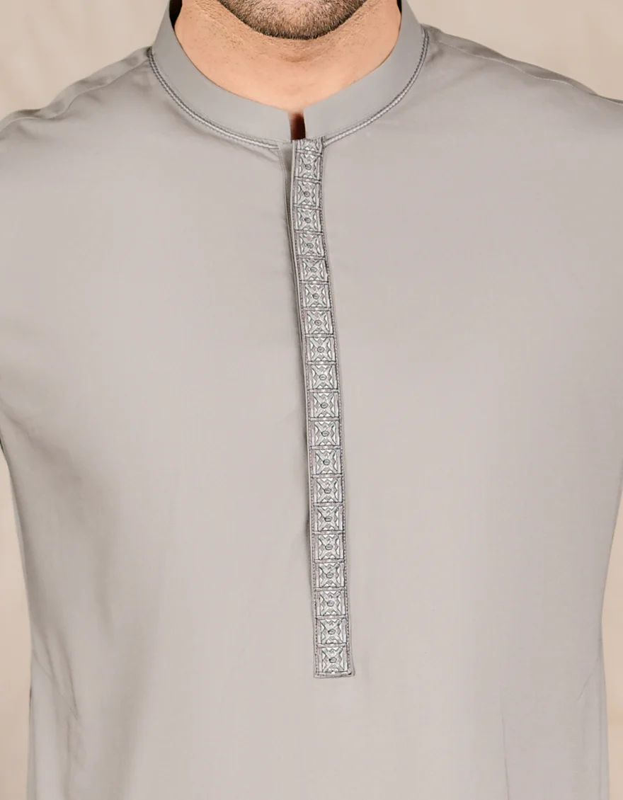 GREY COTTON KAMEEZ SHALWAR | JJKS-US-44112/A22/JJ7420-SF - Image 2