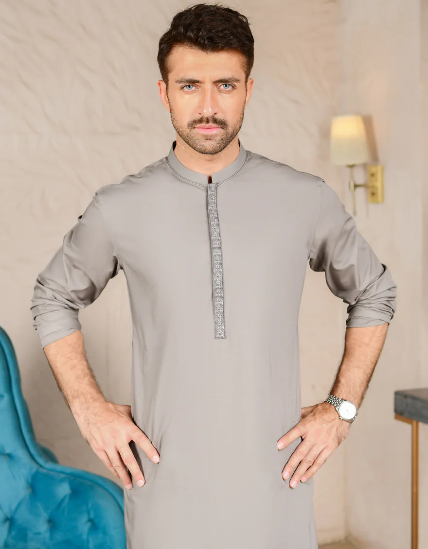 GREY COTTON KAMEEZ SHALWAR | JJKS-US-44112/A22/JJ7420-SF - Image 4