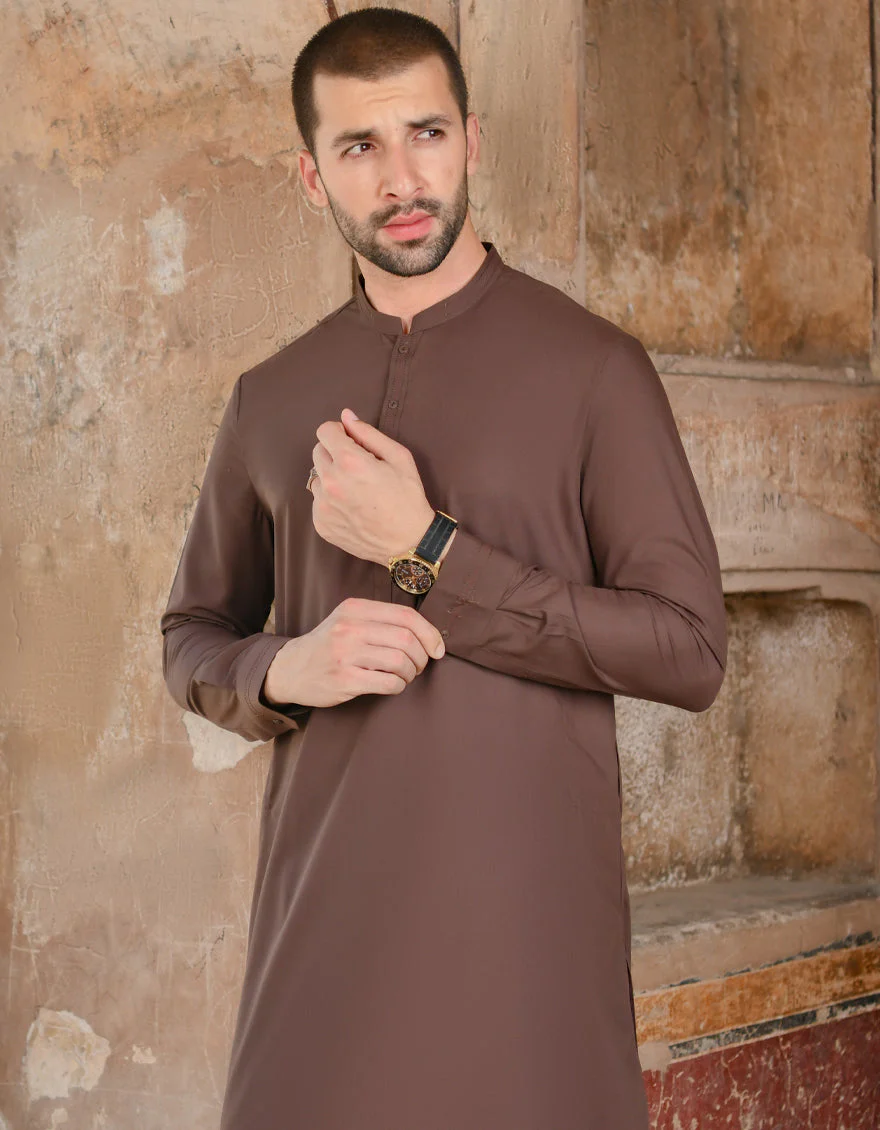 BROWN BLENDED KAMEEZ SHALWAR | JJKS-US-44119/A22/JJ8273-CL - Image 3