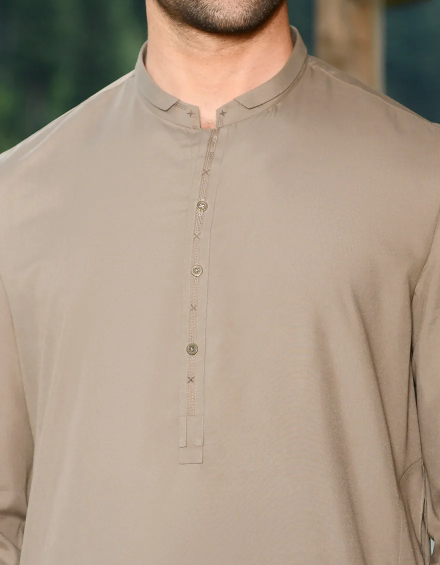 LIGHT BROWN BLENDED KAMEEZ SHALWAR | JJKS-US-44123/A22/JJ8258-CL - Image 3