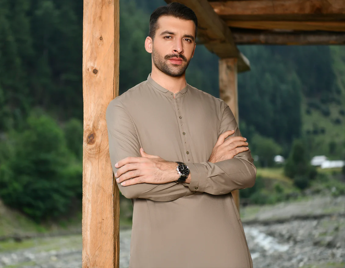 LIGHT BROWN BLENDED KAMEEZ SHALWAR | JJKS-US-44123/A22/JJ8258-CL - Image 4