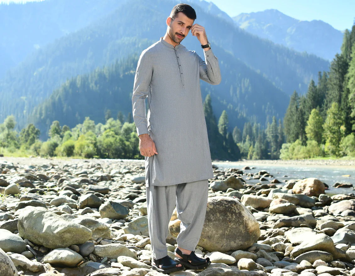 LIGHT BLUE BLENDED KAMEEZ SHALWAR | JJKS-US-44124/A22/JJ8258-CL - Image 3