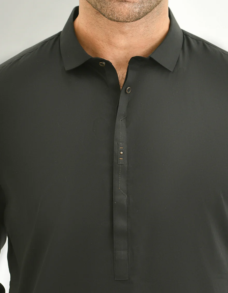 BLACK COTTON KAMEEZ SHALWAR | JJKS-US-44127/A22/JJ7544-CL - Image 2