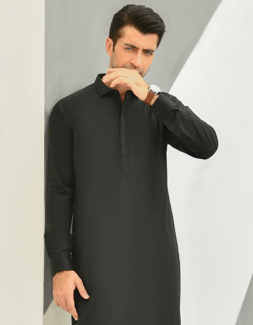 BLACK COTTON KAMEEZ SHALWAR | JJKS-US-44127/A22/JJ7544-CL - Image 3