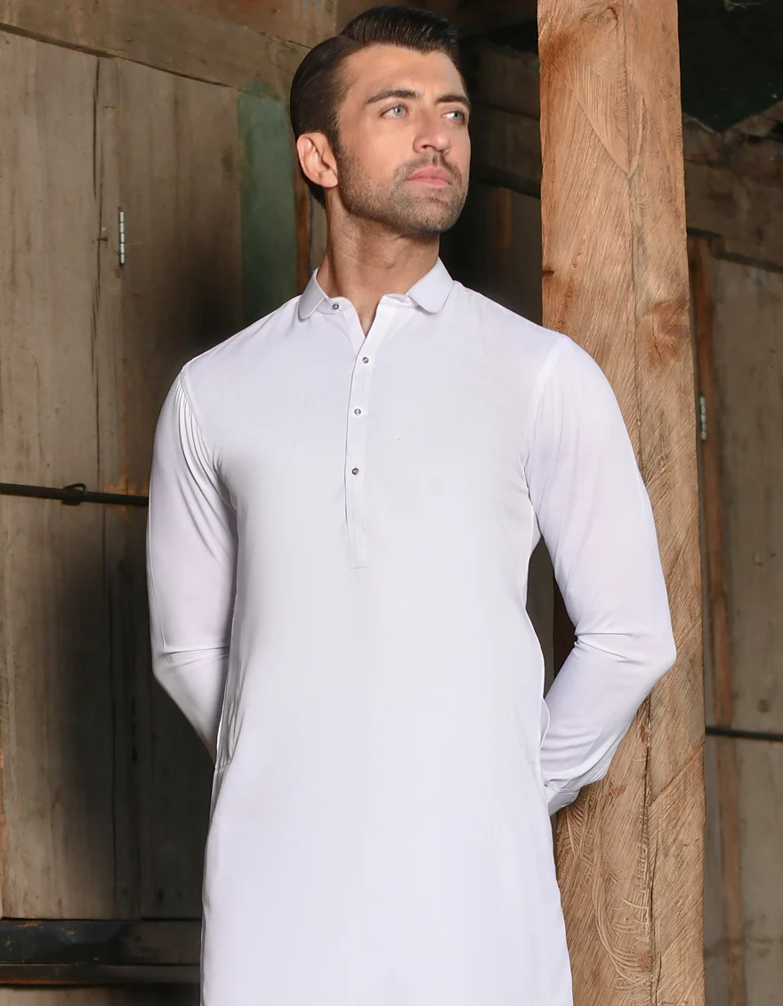 WHITE BLENDED KAMEEZ SHALWAR | JJKS-US-44134/A22/JJ8346-CL - Image 3