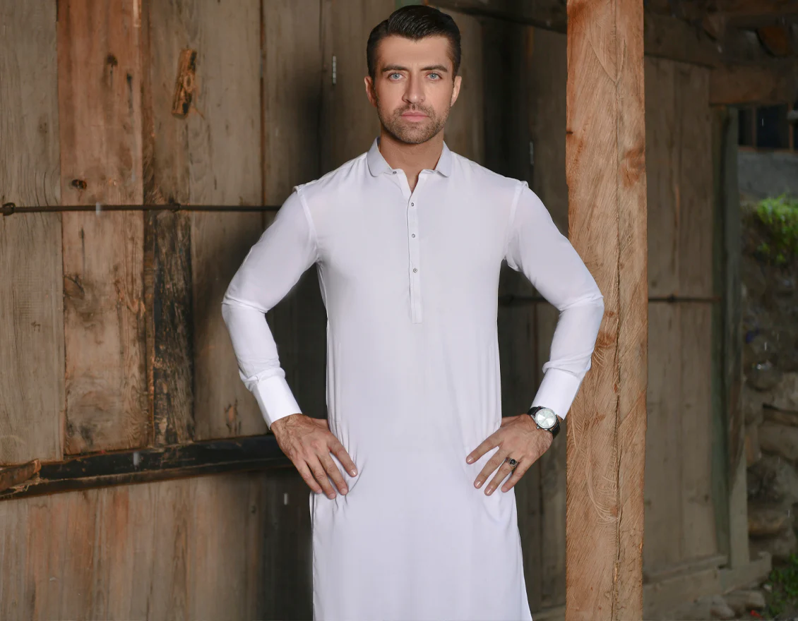 WHITE BLENDED KAMEEZ SHALWAR | JJKS-US-44134/A22/JJ8346-CL - Image 4