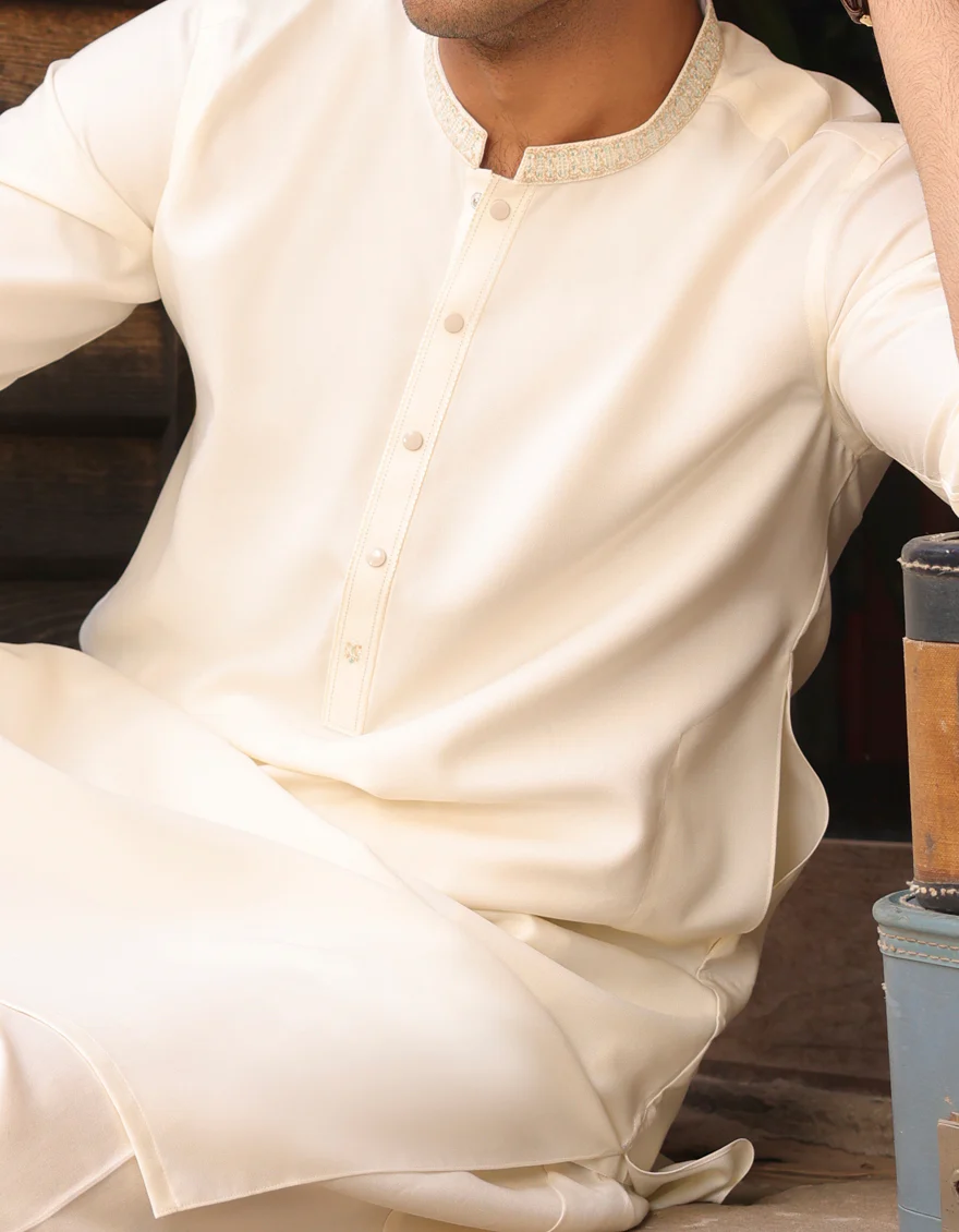 CREAM BLENDED KAMEEZ SHALWAR | JJKS-US-44188/A23/JJ8834-SF - Image 2