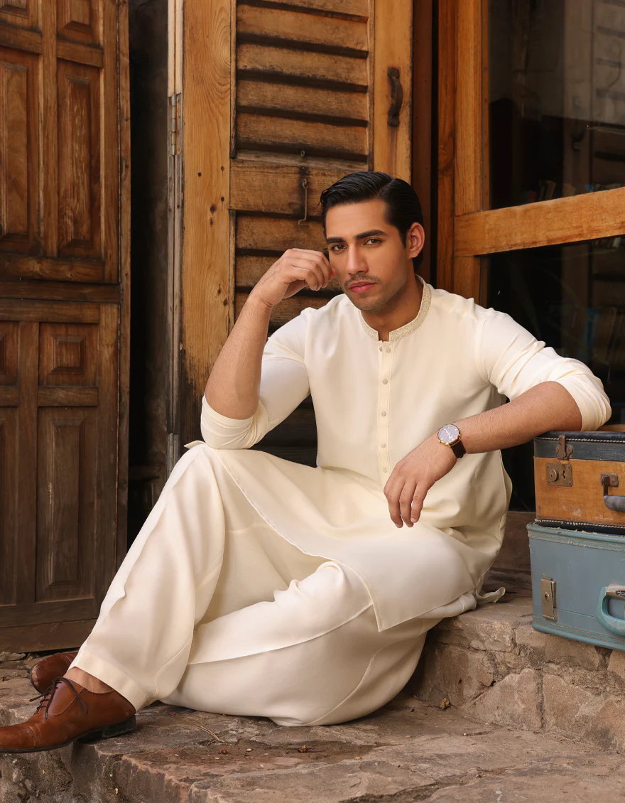 CREAM BLENDED KAMEEZ SHALWAR | JJKS-US-44188/A23/JJ8834-SF - Image 4
