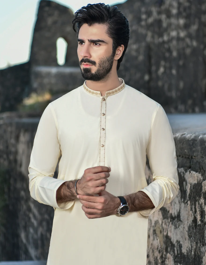 CREAM BLENDED KAMEEZ SHALWAR | JJKS-US-44247/A23/JJ8611-SF - Image 3