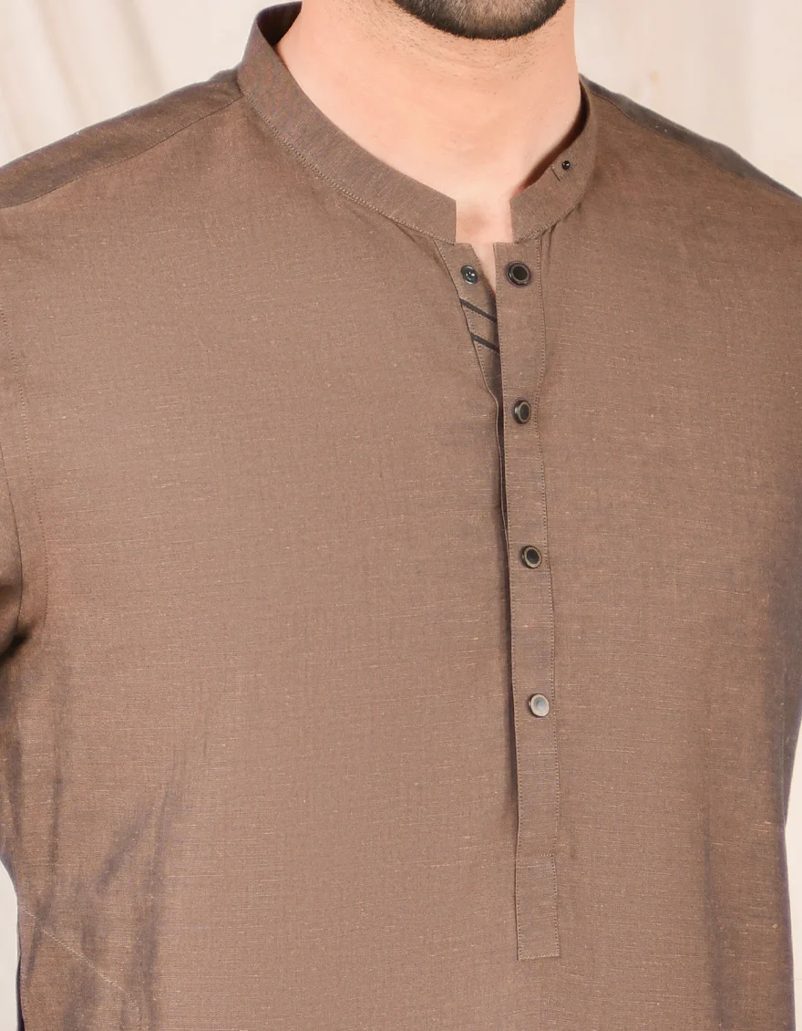 BROWN BLENDED KAMEEZ SHALWAR | JJKS-US-45005/A22/JJ8185-CL - Image 2