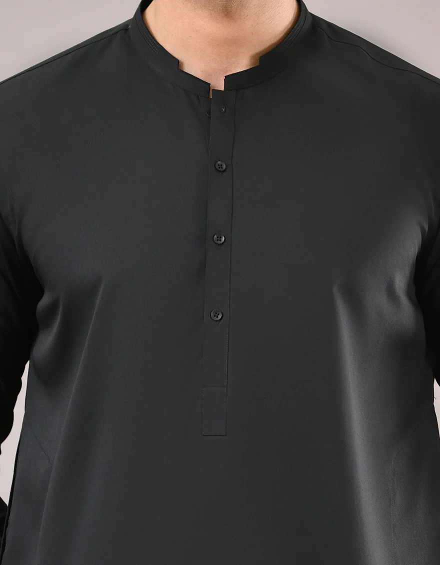 BLACK BLENDED KAMEEZ SHALWAR | JJKS-US-45019/A22/JJ8346-CL - Image 2