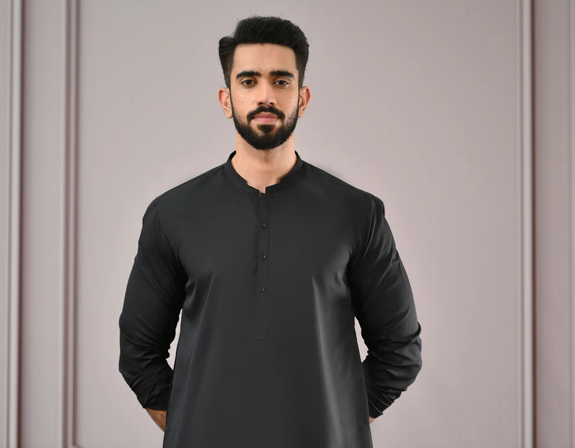 BLACK BLENDED KAMEEZ SHALWAR | JJKS-US-45019/A22/JJ8346-CL - Image 4