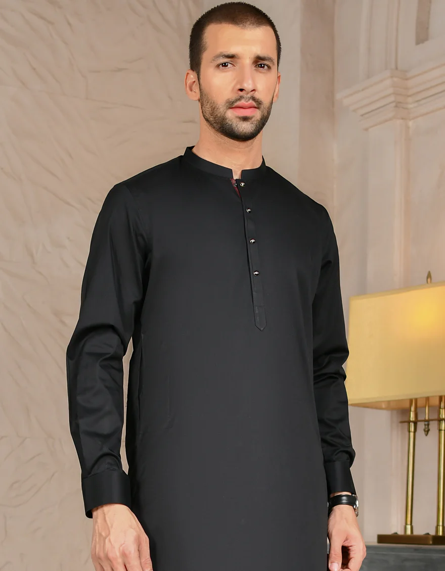 BLACK COTTON KAMEEZ SHALWAR | JJKS-US-45026/A22/JJ7544-CL - Image 3