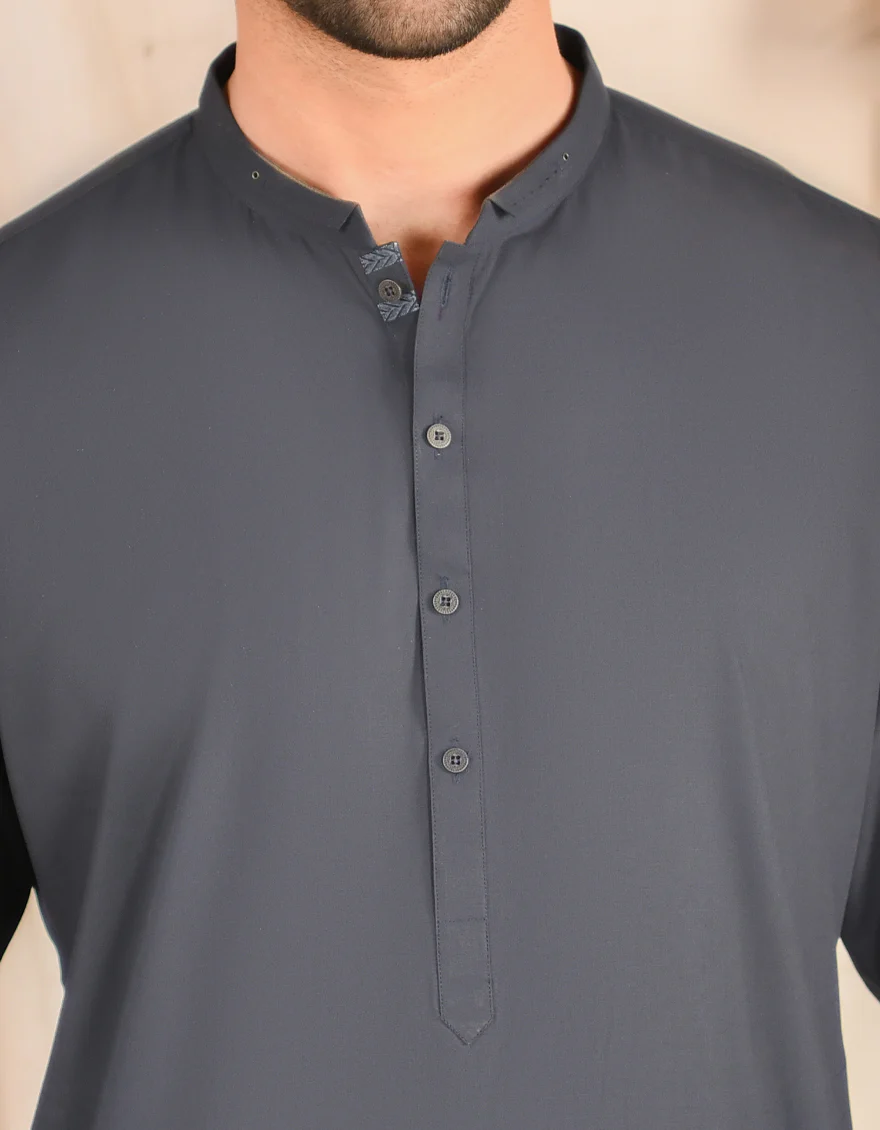 DARK GREY BLENDED KAMEEZ SHALWAR | JJKS-US-45031/A22/JJ8273-CL - Image 2