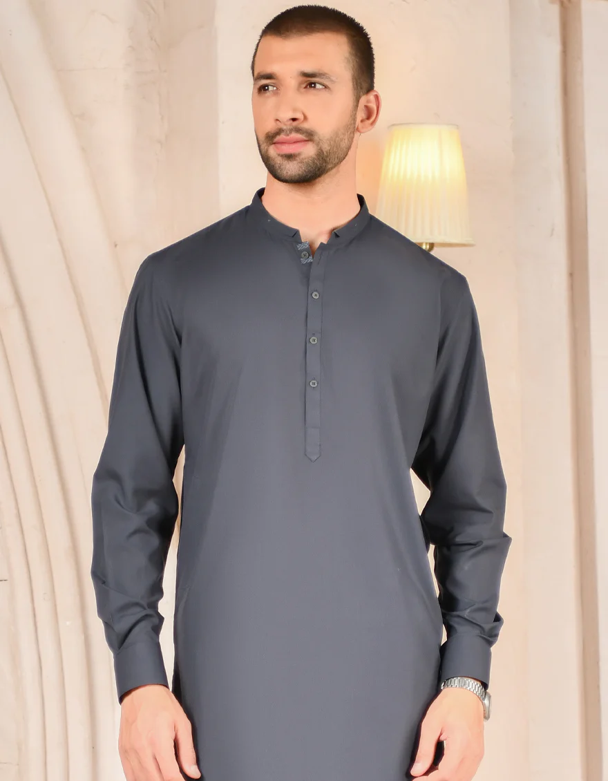 DARK GREY BLENDED KAMEEZ SHALWAR | JJKS-US-45031/A22/JJ8273-CL - Image 3
