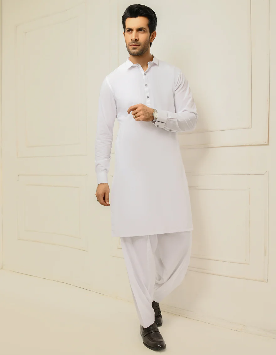 OFF WHITE BLENDED KAMEEZ SHALWAR | JJKS-US-45037/A22/JJ8189-CL