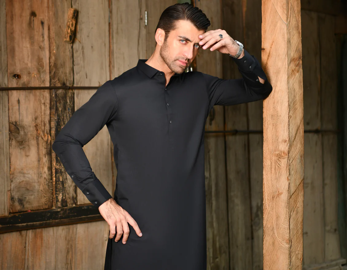 BLACK VISCOSE KAMEEZ SHALWAR | JJKS-US-45056/A22/JJ8346-CL - Image 4