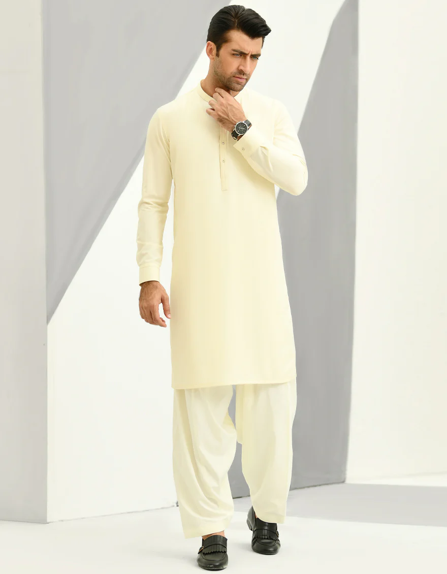 CREAM VISCOSE KAMEEZ SHALWAR | JJKS-US-45060/A22/JJ7196-CL