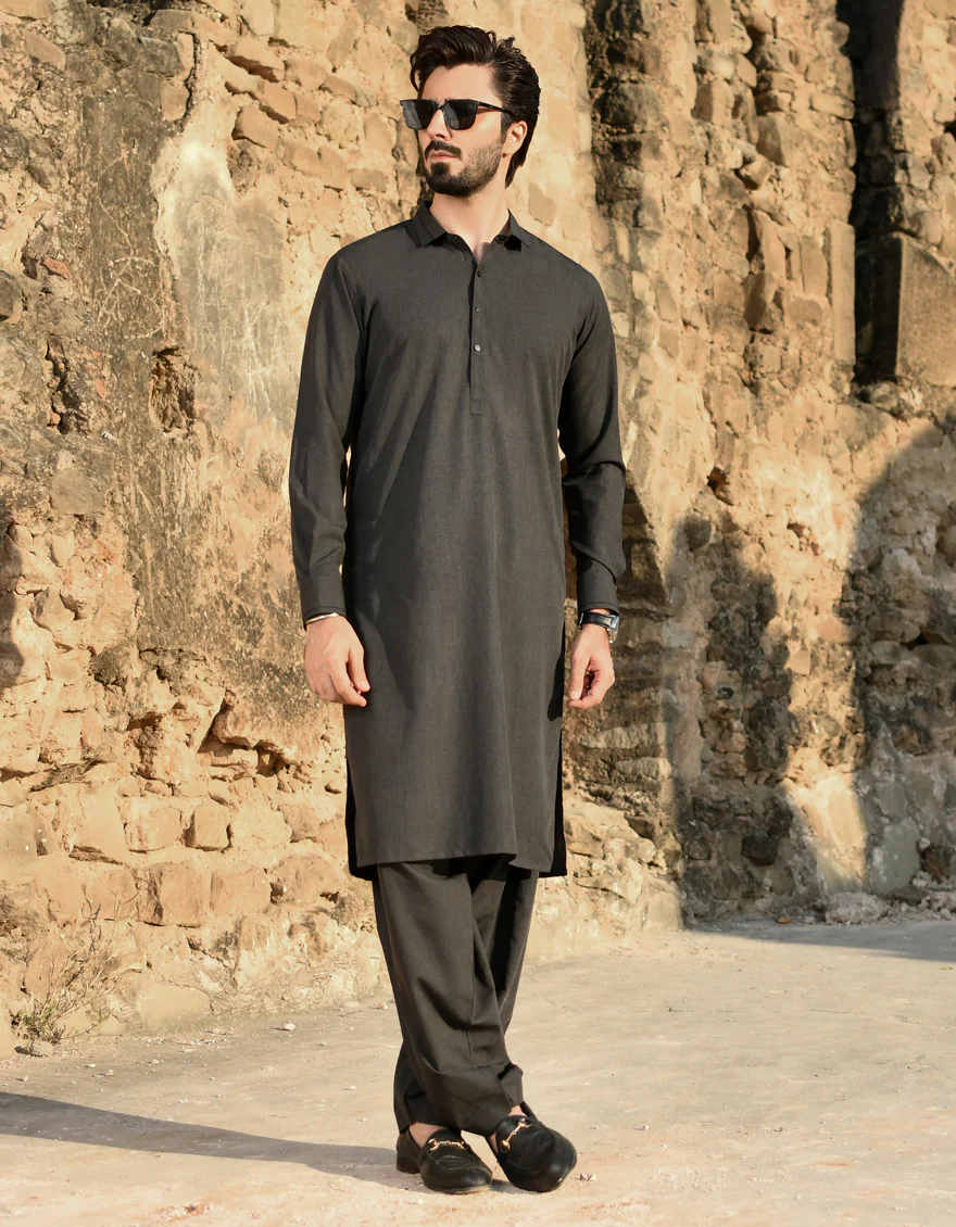 GREY BLENDED KAMEEZ SHALWAR | JJKS-US-45146/A23/JJ8797-CL - Image 2