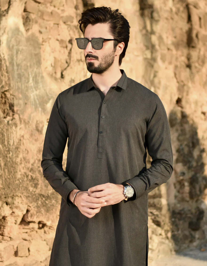 GREY BLENDED KAMEEZ SHALWAR | JJKS-US-45146/A23/JJ8797-CL - Image 3