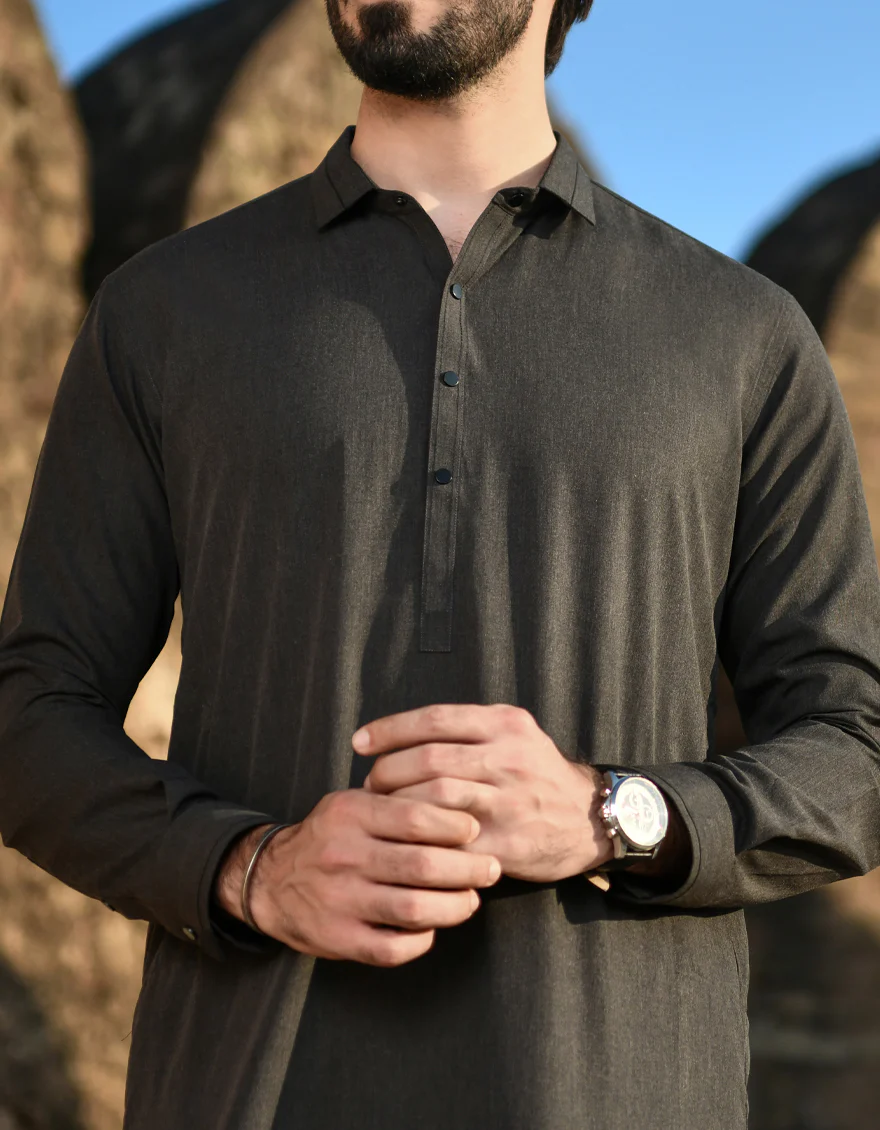 GREY BLENDED KAMEEZ SHALWAR | JJKS-US-45146/A23/JJ8797-CL - Image 4