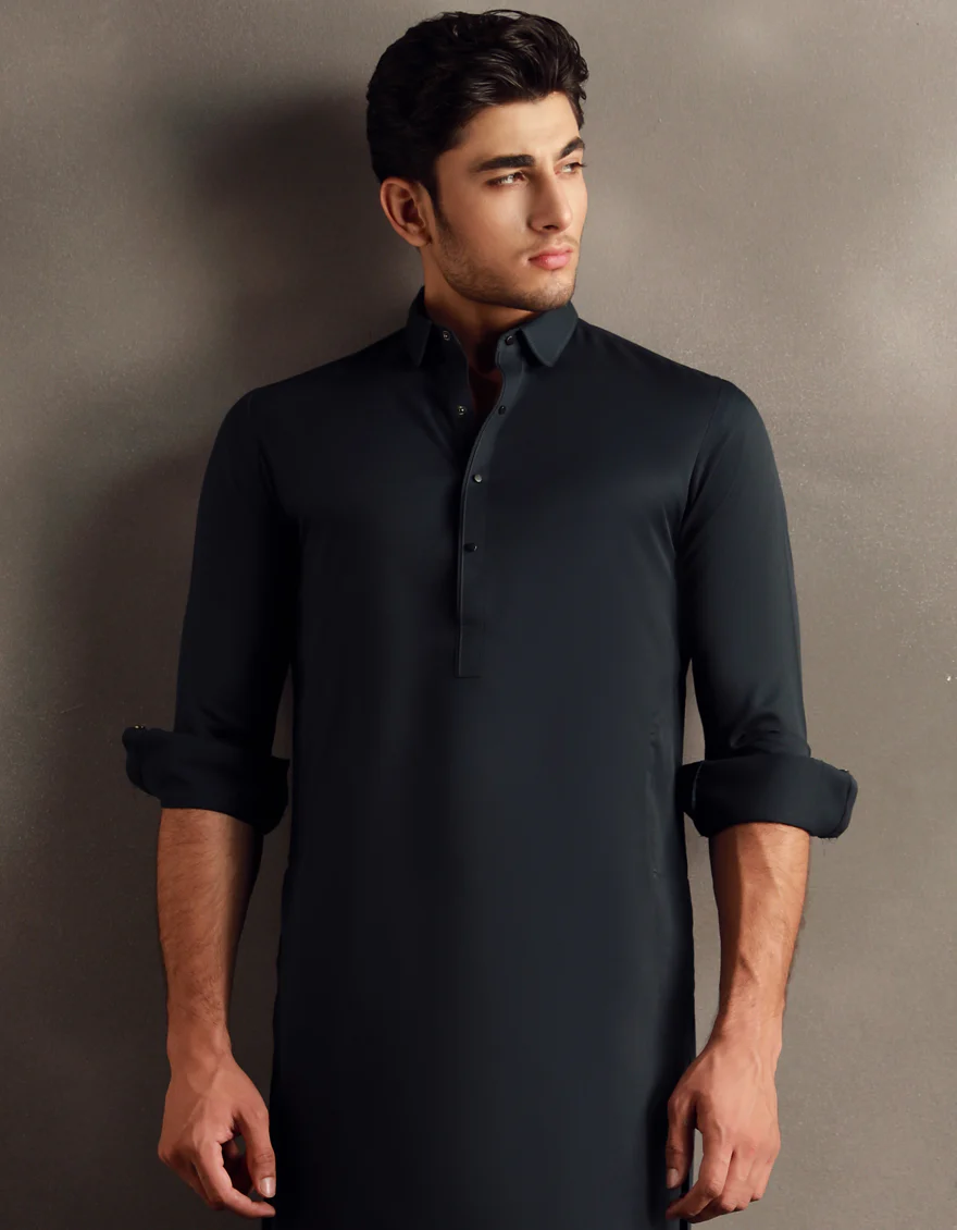 TEAL BLUE BLENDED KAMEEZ SHALWAR | JJKS-W-34841/S24/JJ9579-PN - Image 2
