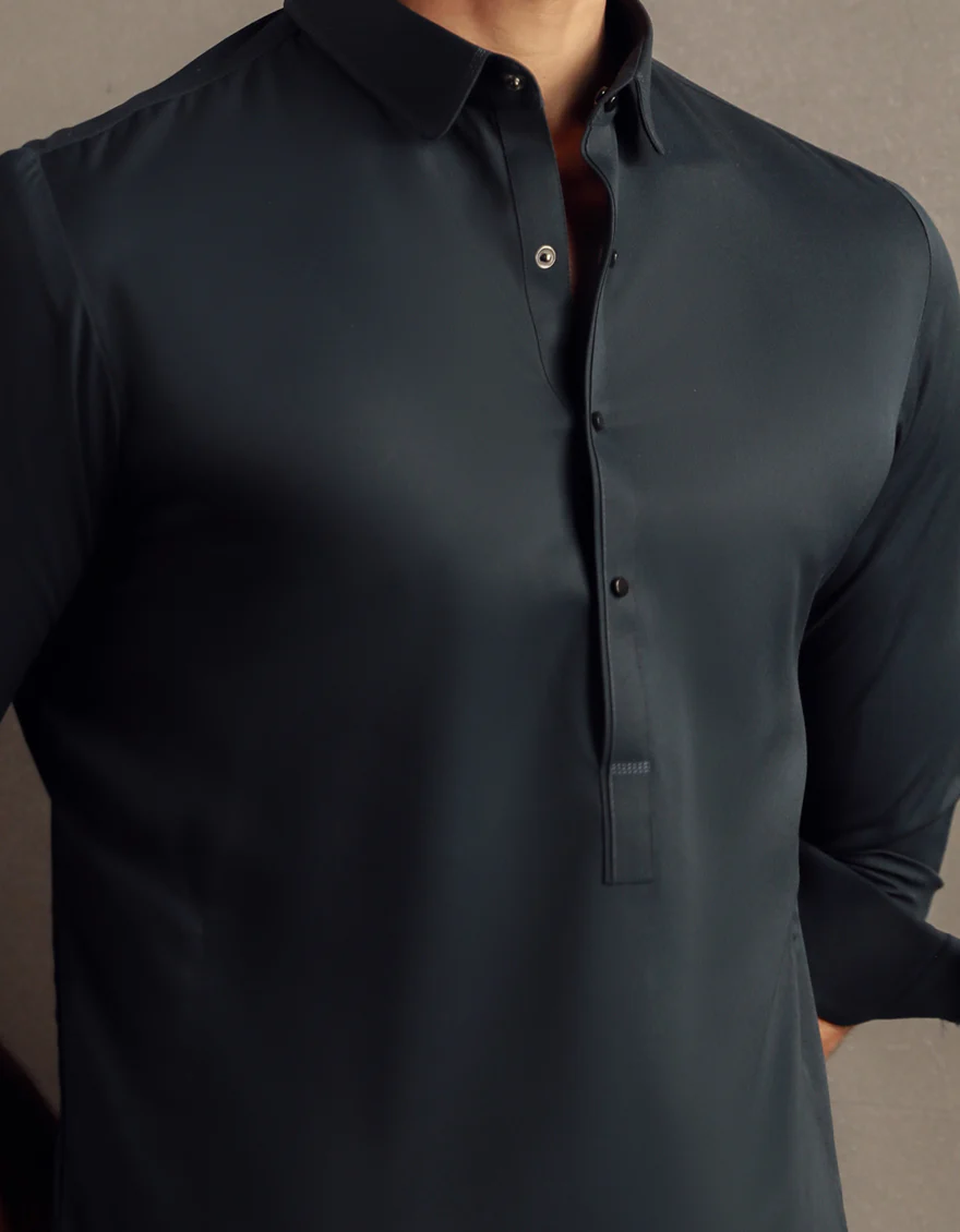 TEAL BLUE BLENDED KAMEEZ SHALWAR | JJKS-W-34841/S24/JJ9579-PN - Image 3