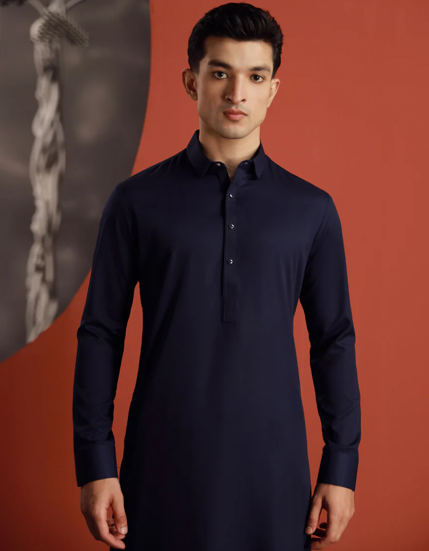 BLUE BLENDED KAMEEZ SHALWAR | JJKS-W-34843/S24/JJ9579-PN - Image 3