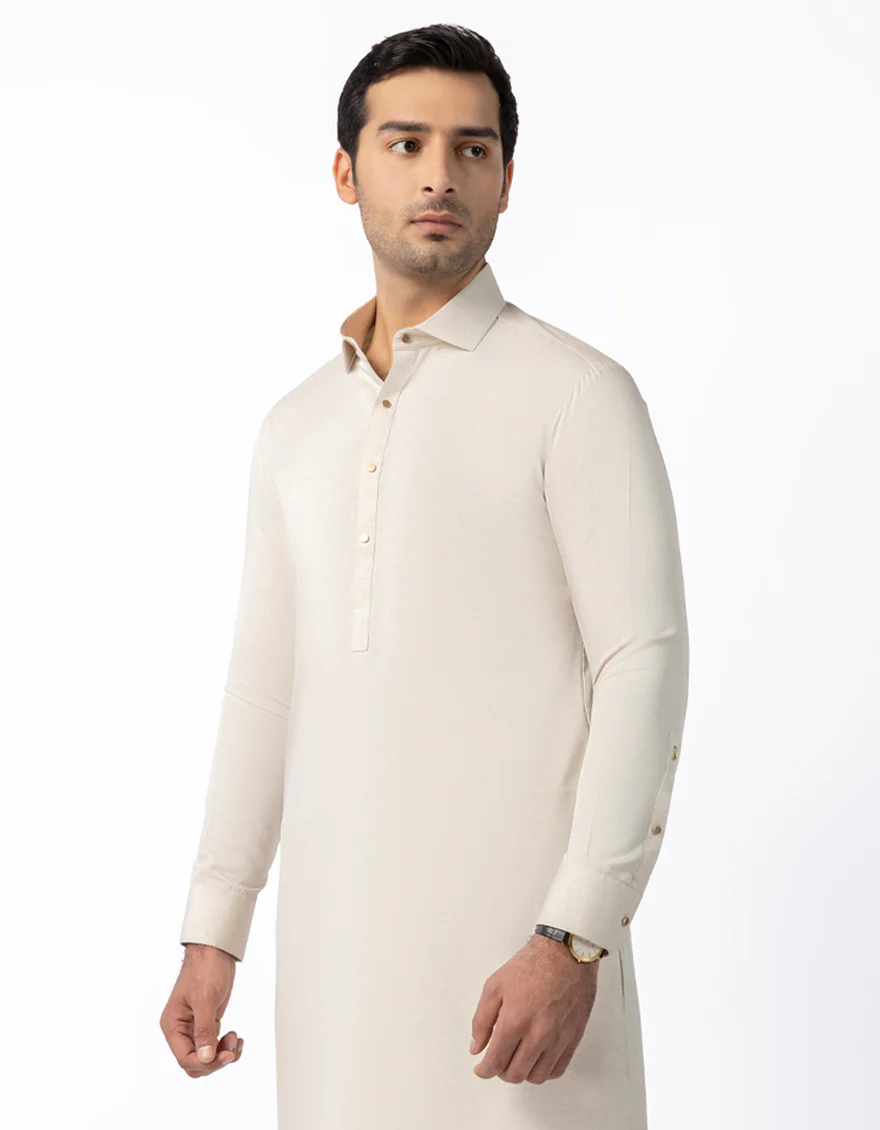 CREAM BLENDED KAMEEZ SHALWAR | JJKS-W-47565/S25/JJ10517-PN - Image 2