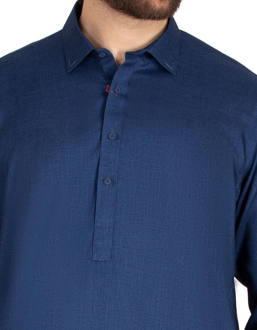 DARK BLUE KAMEEZ SHALWAR | JJKS-W-US-36733/W20/JJ6614 - Image 2