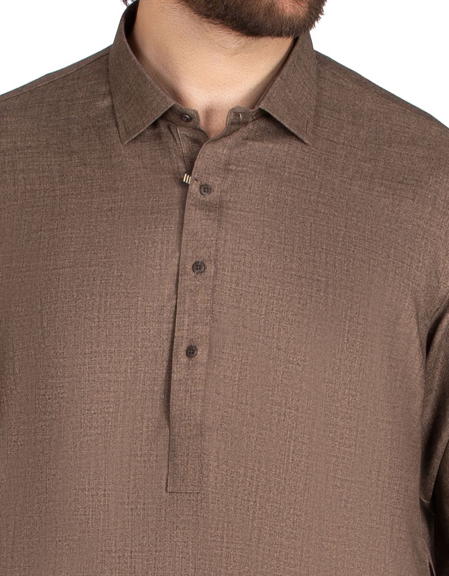 DULL BROWN KAMEEZ SHALWAR | JJKS-W-US-36734/W20/JJ6614 - Image 2