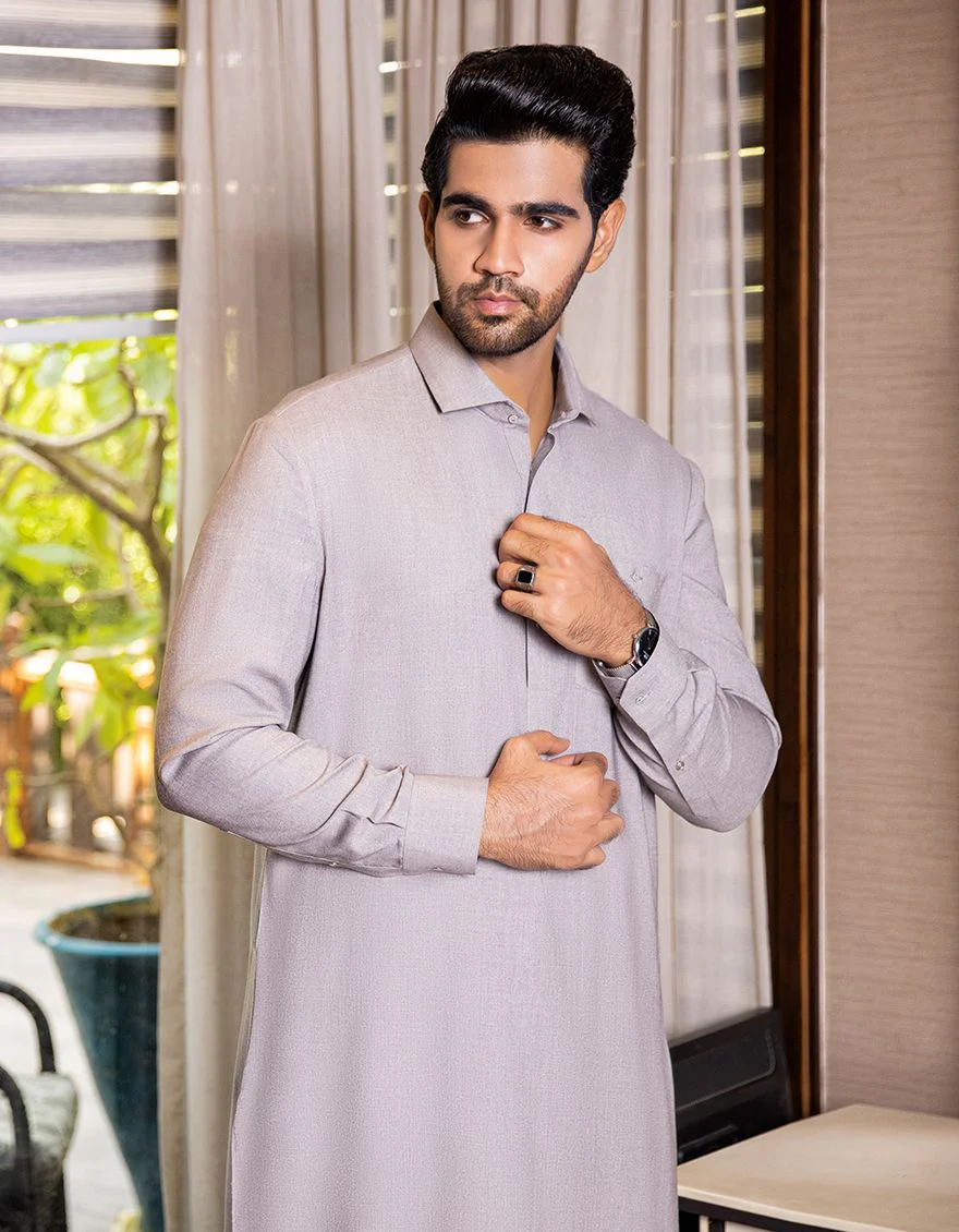 GREY KAMEEZ SHALWAR | JJKS-W-US-40065/W20/JJ6612 - Image 2